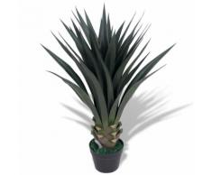 vidaXL Yucca Pianta Artificiale con Vaso 90 cm Verde