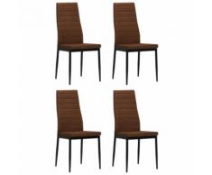 vidaXL Sedie Sala da Pranzo 4 pz in Tessuto Marrone