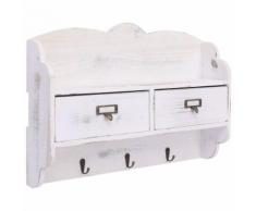 vidaXL Appendiabiti a Muro Bianco 50x10x34 cm in Legno