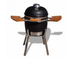 vidaXL Barbecue Kamado griglia con affumicatore in ceramica 81 cm