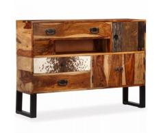 vidaXL Credenza in Legno Massello di Sheesham 115x30x80 cm