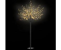 vidaXL Albero Natale Fiori LED Interno Esterno IP44 250cm Bianco Caldo