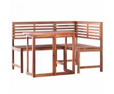 vidaXL Set da Bistrò 2 pz in Legno Massello di Acacia