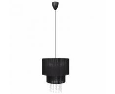vidaXL Lampada da Soffitto Lampadario in Cristallo Nera