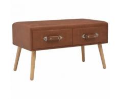 vidaXL Tavolino da Caffè Marrone 80x40x46 cm in Similpelle