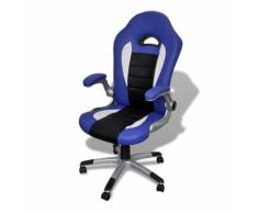 vidaXL Blu sedia ufficio in pelle design moderno