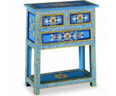 vidaXL Credenza con Cassetti Massello di Mango Turchese Dipinta a Mano