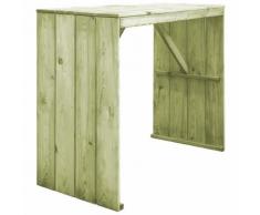 vidaXL Tavolo da Bar in Legno di Pino Impregnato FSC 130x60x110 cm