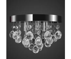 vidaXL Lampada di Soffitto Pendente in Cristallo Lampadario Cromato