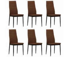 vidaXL Sedie Sala da Pranzo 6 pz in Tessuto Marrone