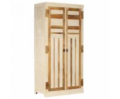 vidaXL Armadio in Legno Massello di Mango 100x50x200 cm