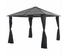 vidaXL Gazebo con Tende in Alluminio 3x3 m Nero