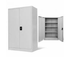 vidaXL Armadio per Ufficio 90x40x140 cm in Acciaio Grigio