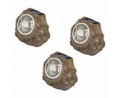 Luxform Lampade Solari a LED da Giardino Andes 3 pz a Forma di Roccia