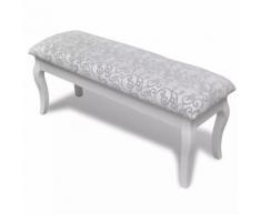vidaXL Panchina Pouf Imbottita per Toletta 2 Persone 110 cm Bianco