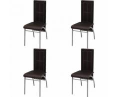 vidaXL Sedie per Sala da Pranzo 4 pz Marroni