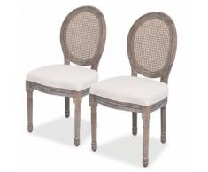 vidaXL Sedie per Sala da Pranzo 2 pz in Tela e Rattan
