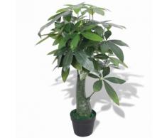 vidaXL Pachira Acquatica Pianta Artificiale con Vaso 85 cm Verde