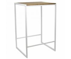 DS Meubles Tavolo da bar stile industriale vintage - 60x70x107h. cm. Bianco -