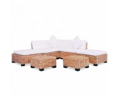 vidaXL Set Divano 18 pz in Rattan Naturale