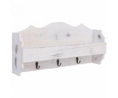 vidaXL Appendiabiti a Muro Bianco 50x10x23 cm in Legno