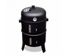 vidaXL Barbecue griglia a legna e a carbonella, affumicatore