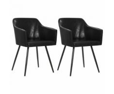 vidaXL Sedie per Sala da Pranzo 2 pz in Similpelle Nera