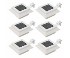 vidaXL Lampade Solari da Esterni 6 pz a LED Quadrate 12 cm Bianco