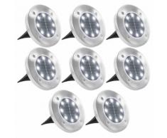 vidaXL Lampade Solari da Terra 8 pz Luci a LED Bianche