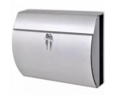 vidaXL Cassetta della posta in acciaio inossidabile 37,5 x 13 x 31 cm