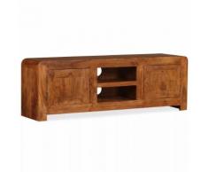vidaXL Mobile Porta TV Legno Massello e Finitura Sheesham 120x30x40 cm