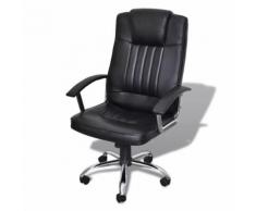 vidaXL Sedia Ufficio in Pelle Design Esclusivo 65 x 66 x 107 -117 cm Nero