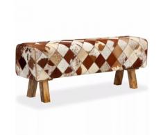 vidaXL Panca in Vera Pelle Bovina con Motivo a Rombi