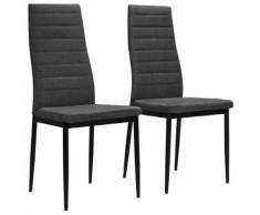 vidaXL Sedie Sala da Pranzo 2 pz in Stoffa Grigio Scuro