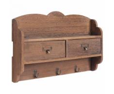 vidaXL Appendiabiti a Muro Marrone 50x10x34 cm in Legno