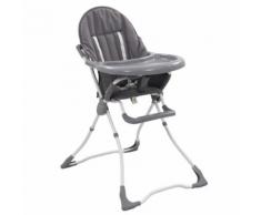 vidaXL Seggiolone Pappa per Bambini Grigio e Bianco