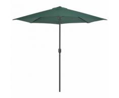 vidaXL Ombrellone da Balcone Palo in Alluminio Verde 270x135 cm a Metà