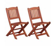 vidaXL Sedie da Pranzo per Bambini 2 pz in Legno Massello di Eucalipto