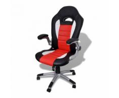 vidaXL Sedia ufficio in pelle design moderno rosso