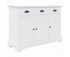 vidaXL Credenza con 3 Ante in MDF e Legno di Pino 105x35x77,5 cm