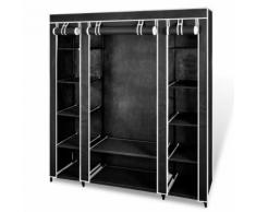 vidaXL Armadio in Tessuto con Scomparti e Aste 45x150x176 cm Nero
