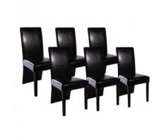 vidaXL Set Sedie Sala da Pranzo 6 pz in Pelle Artificiale Nera