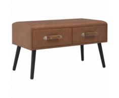 vidaXL Tavolino da Caffè Marrone Scuro 80x40x46 cm in Similpelle