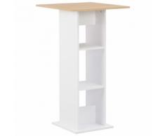 vidaXL Tavolo da Bar Bianco 60x60x110 cm