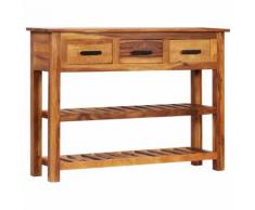 vidaXL Credenza con 3 Cassetti in Massello di Sheesham 110x30x80 cm