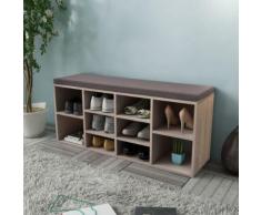 vidaXL Panchina con Scarpiera con 10 Scomparti Colore Rovere