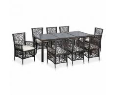 vidaXL Set da Pranzo da Giardino 9 pz in Polyrattan Marrone