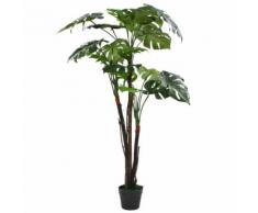 vidaXL Monstera Pianta Artificiale con Vaso 130 cm Verde