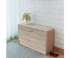 vidaXL Panchina con Scarpiera in Rovere 80x24x45 cm