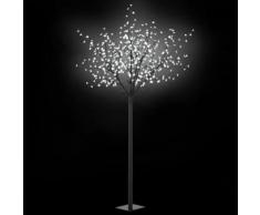 vidaXL Albero di Natale Fiori a LED Interno Esterno IP44 250 cm Bianco